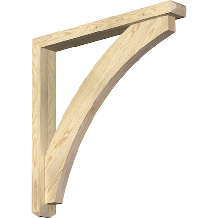 Ekena Millwork Thorton Craftsman Rough Sawn Bracket w/ Offset Brace, Douglas Fir, 4"W x 32"D x 32"H BKT0402X32X32THR04RDF